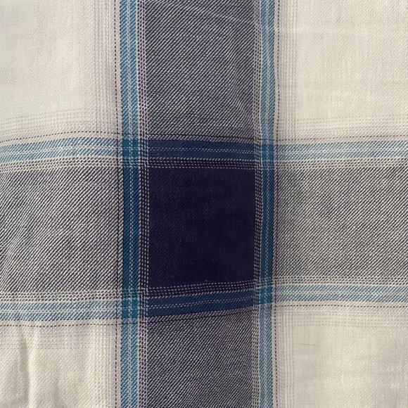 Long Sleeve V-Neck 100% Organic Cotton Top/Blouse Navy/White Size Large - Picture 3 of 12